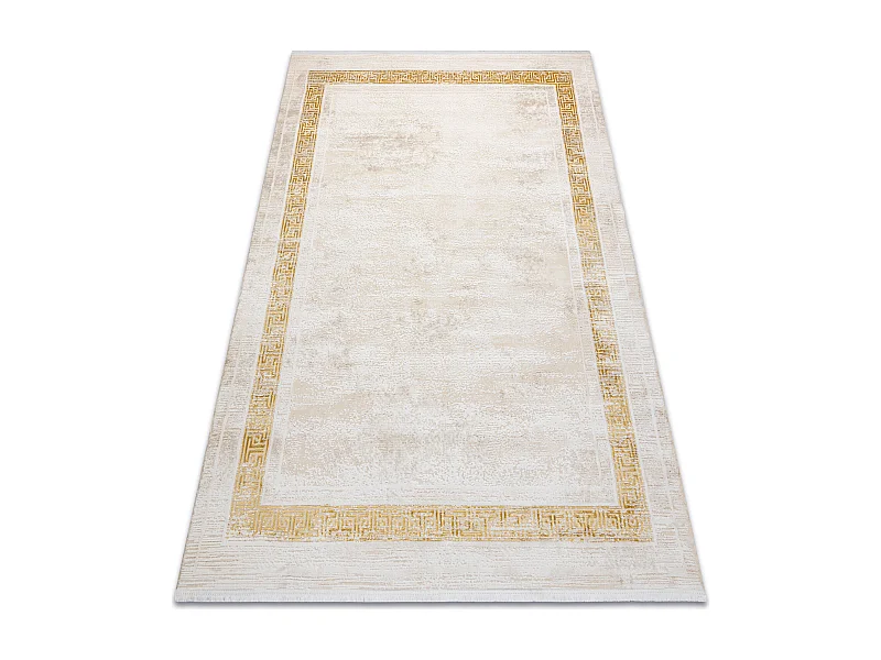 Tapis moderne DUKE 51524 crème / or - Cadre, grec structuré, très d 120x170 cm