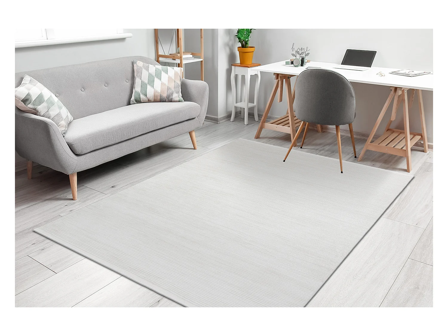 Modern tapijt DUKE 51376 crème - Strepen, gestructureerd, zeer zacht, 140x190 cm