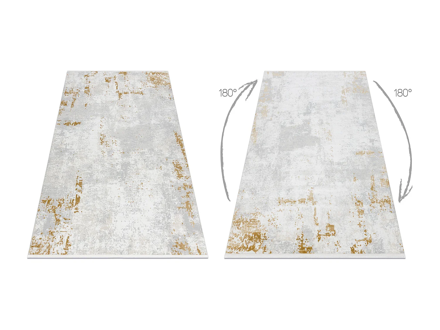 Modern tapijt DUKE 51378 crème / goud - Beton, steen gestructureerd,  120x170 cm