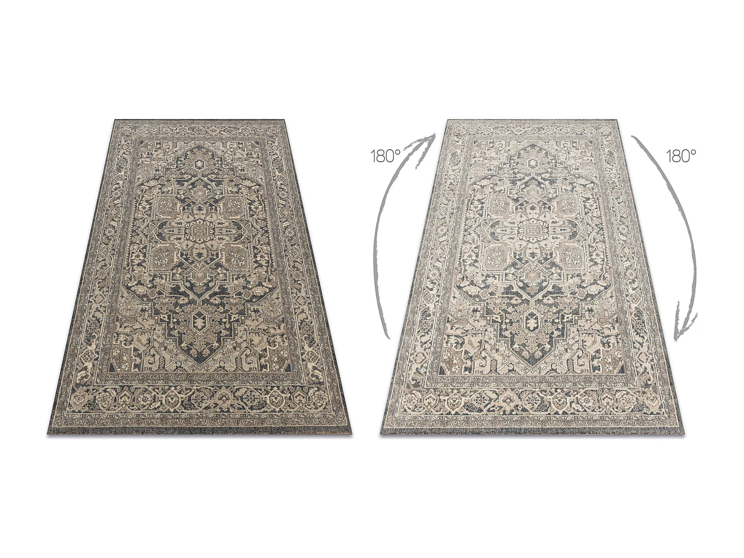 Wollen tapijt LEGEND 468 10 GB500 OSTA - Rozet, frame, exclusief grijs 160x230 cm