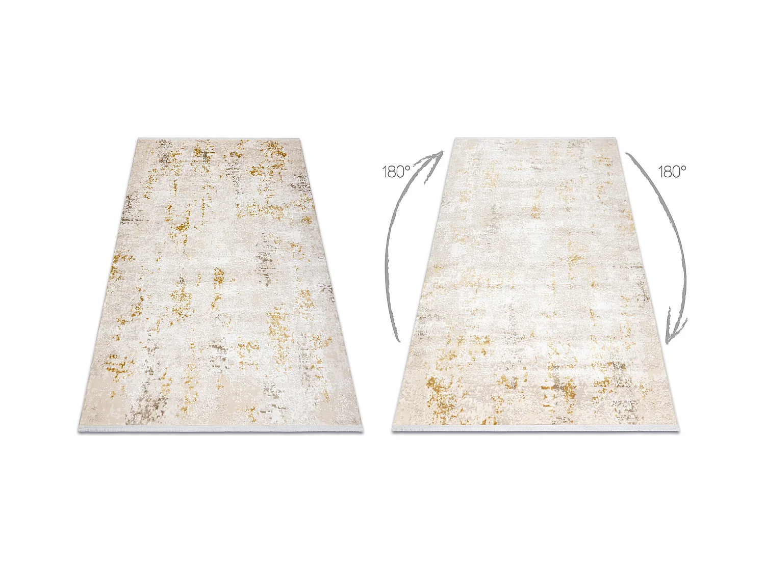 Tapis moderne DUKE 51546 crème / or - Vintage, structuré, très doux 200x290 cm