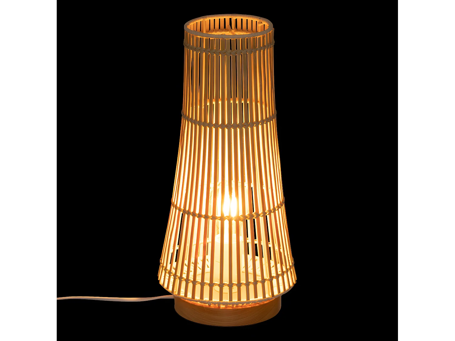 Lampe à poser en Bambou naturel H 38 cm