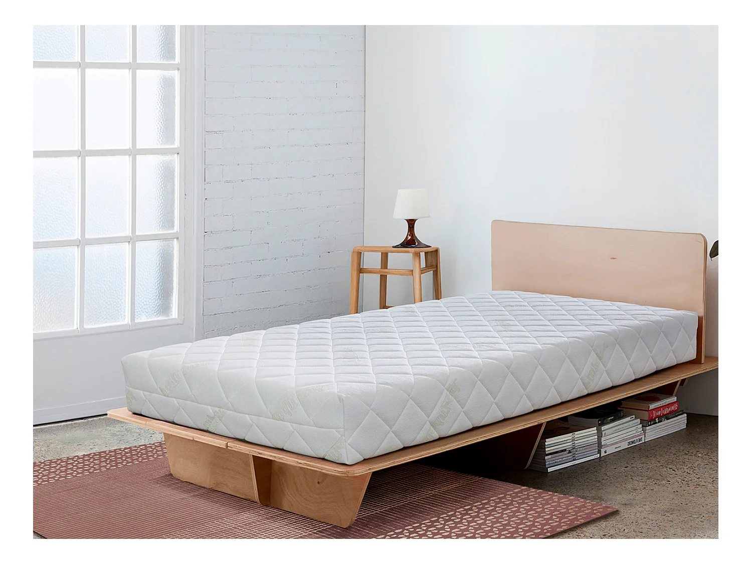Matelas 90X200 DELTA SOJA Épaisseur 18 CM - Déhoussable, Mémoire de forme Tissu Bambou