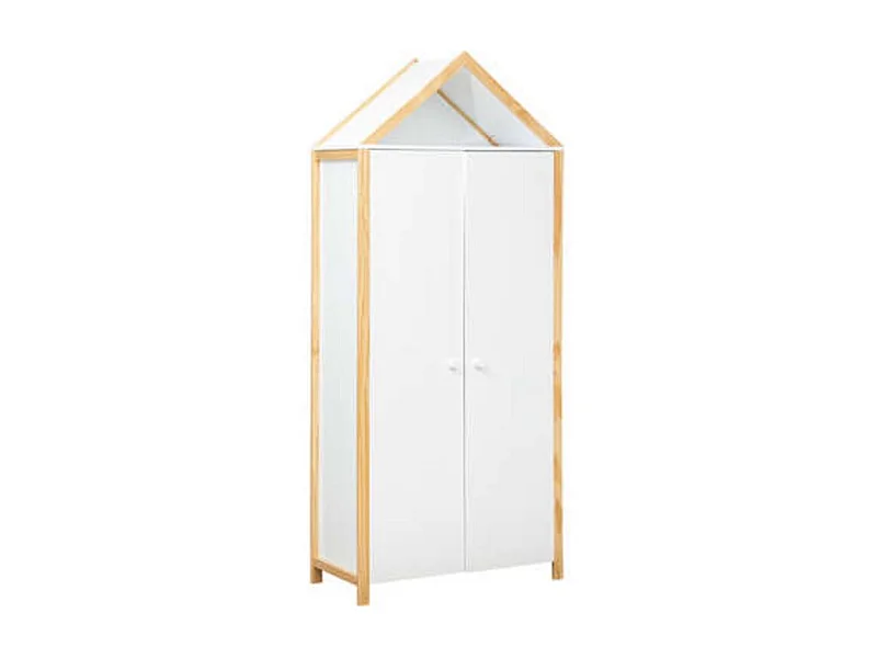 Armoire 3 portes aggloméré blanc 204,5x86x41,2xcm