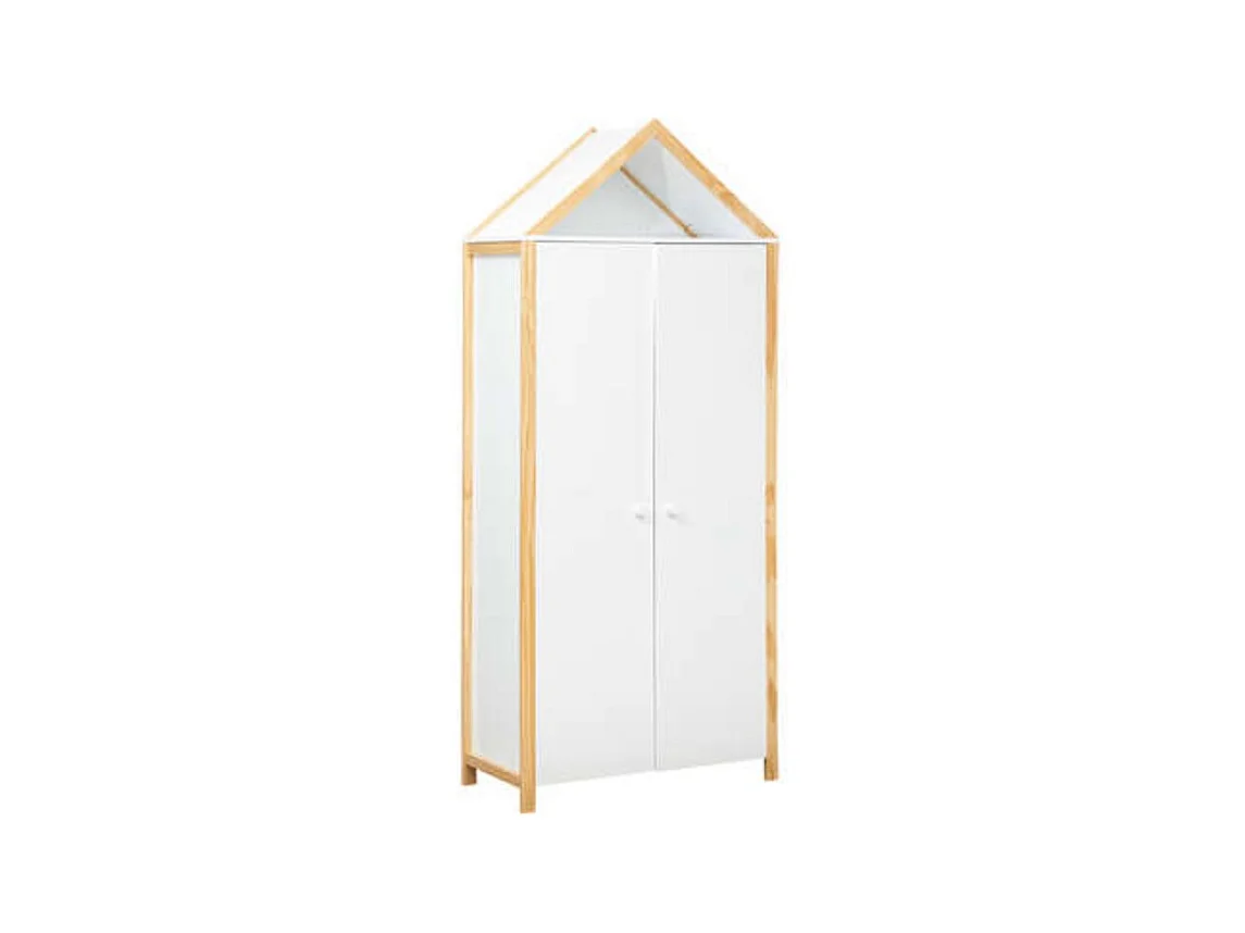 Armoire 3 portes aggloméré blanc 204,5x86x41,2xcm