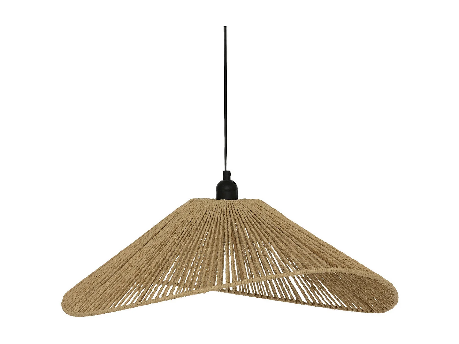 Luminaire Suspension en métal et corde Beige 58 cm