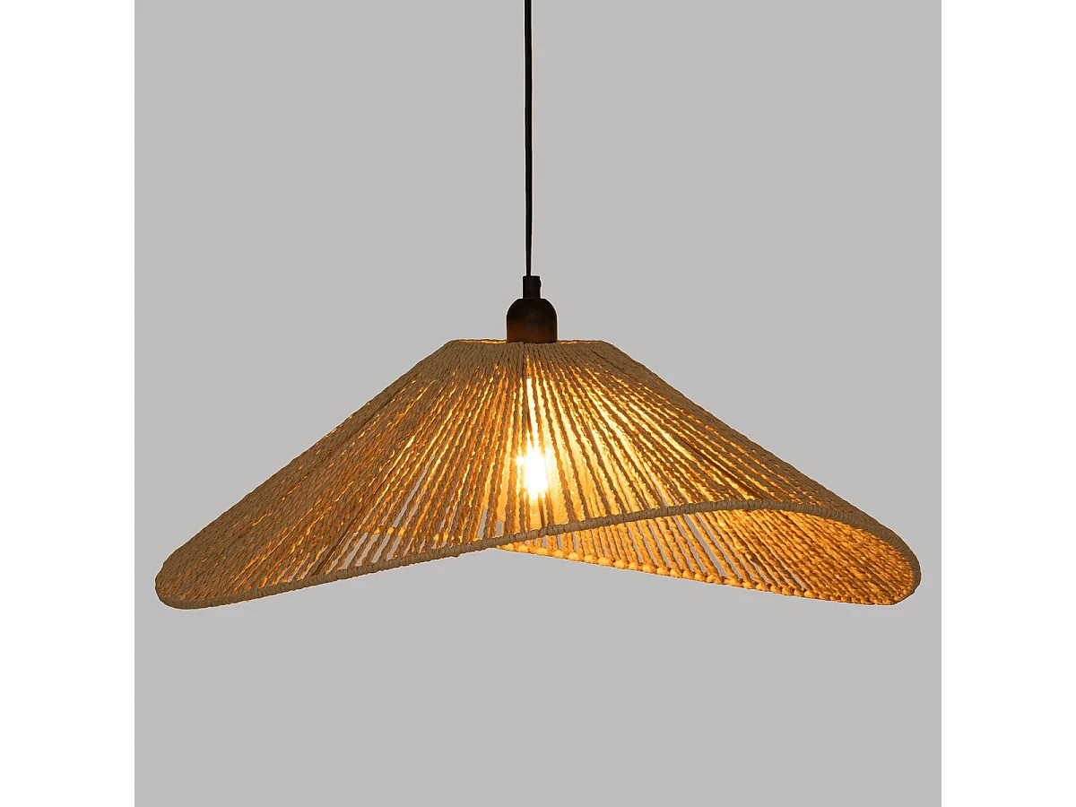 Luminaire Suspension en métal et corde Beige 58 cm
