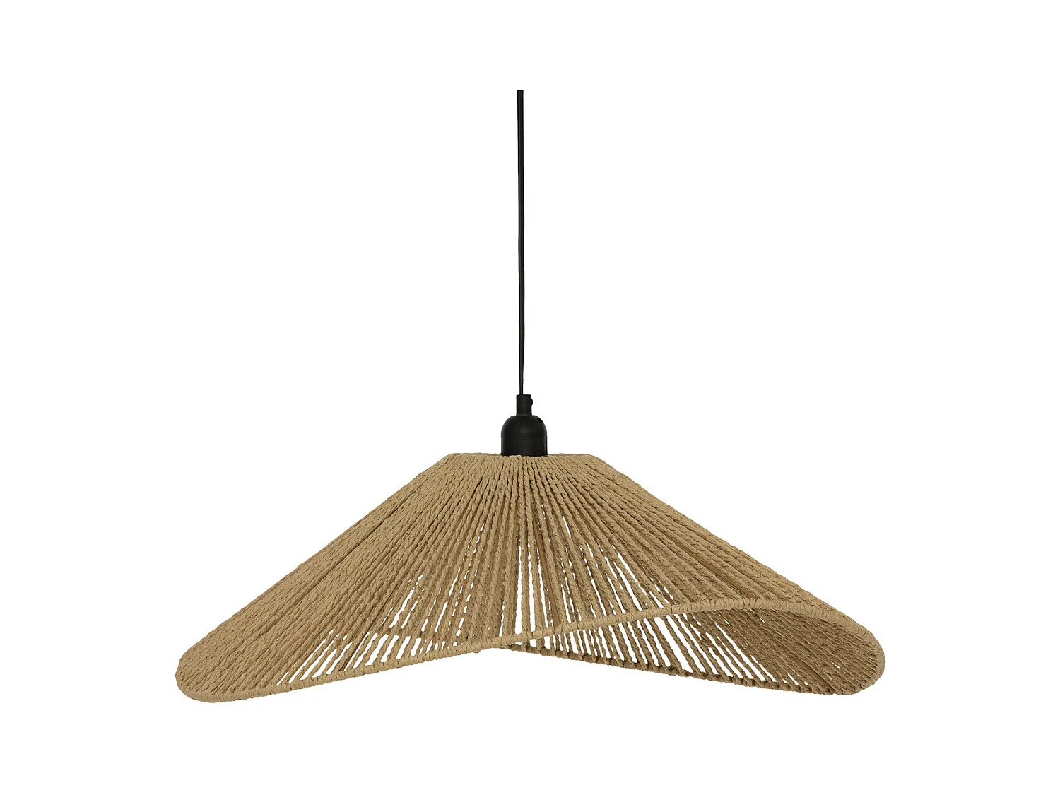 Luminaire Suspension en métal et corde Beige 58 cm