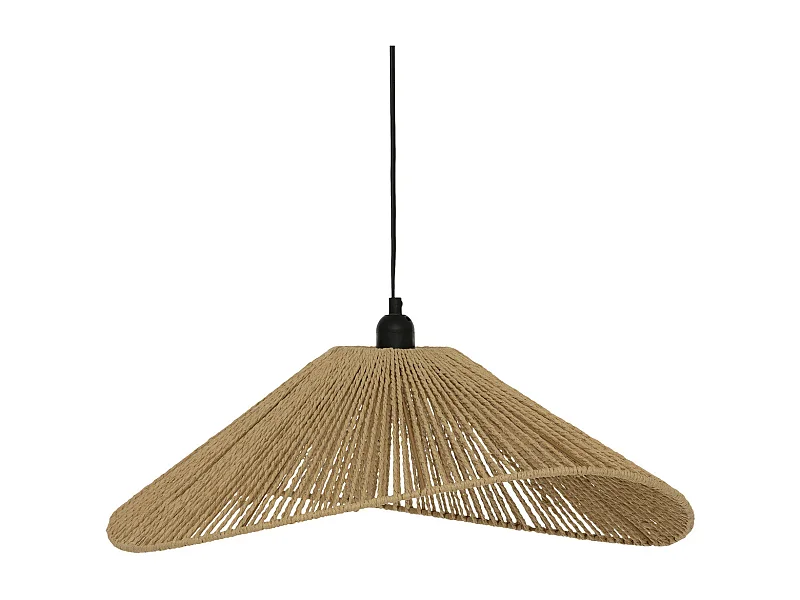 Luminaire Suspension en métal et corde Beige 58 cm