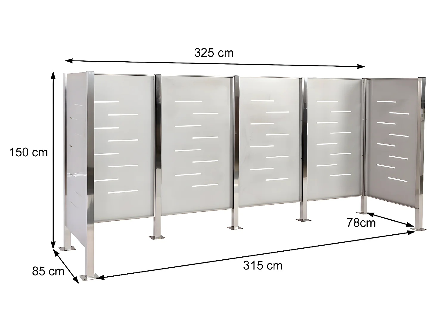 Clôture pour poubelles MCW-J55,  anthracite