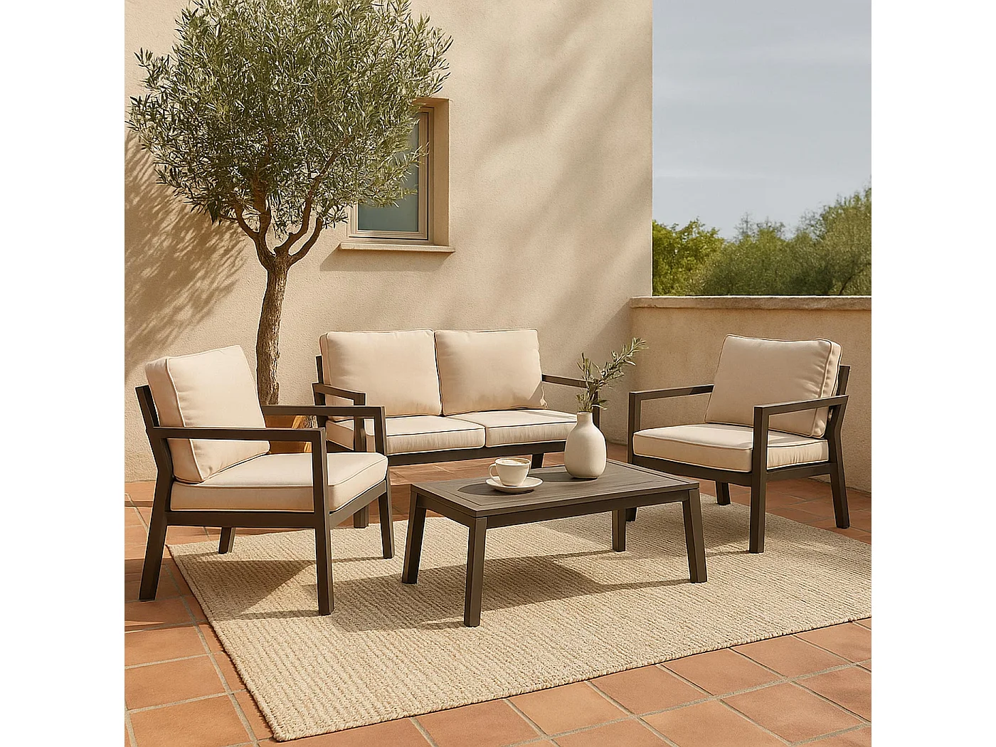 Ensemble MCW-L64 (set de 4),  rembourrage crème-blanc