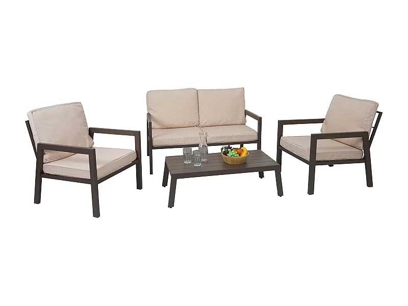 Garnitur MCW-L64 (4er-Set), Polster creme-weiß