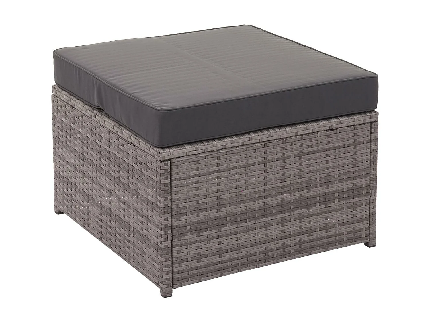 Ensemble en poly rotin MCW-J34 (4 pièces),  gris, coussins gris foncé