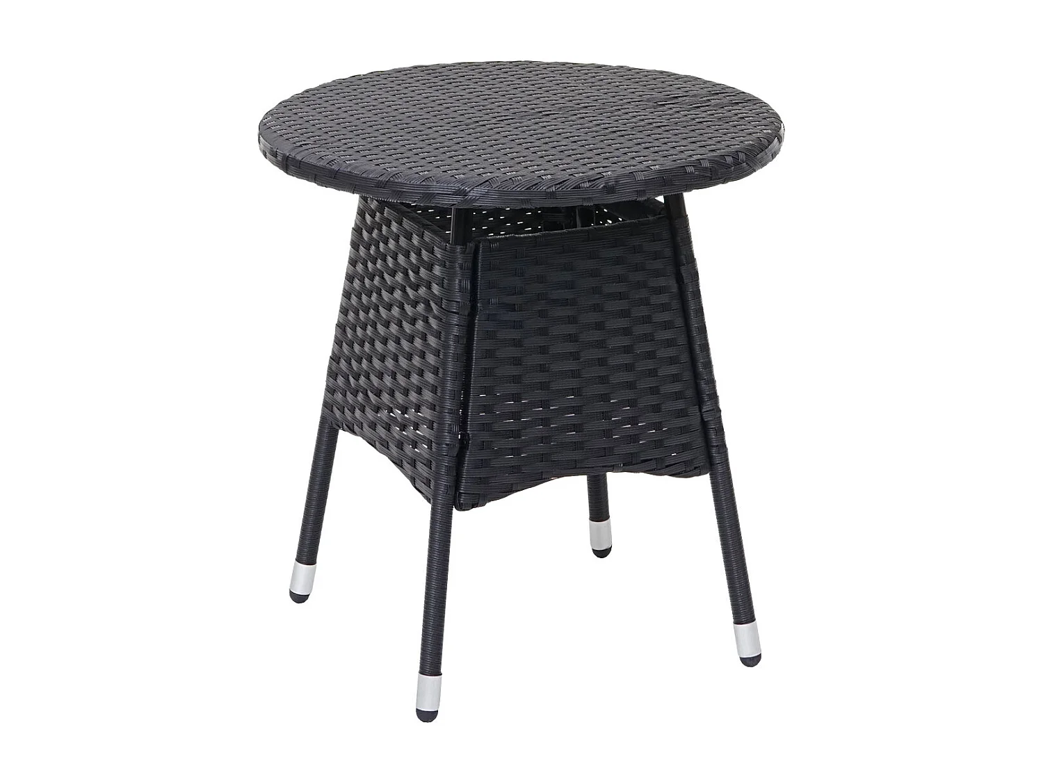 Conjunto de varanda em poli-rattan MCW-G27 (3 peças),  antracite, almofadas creme