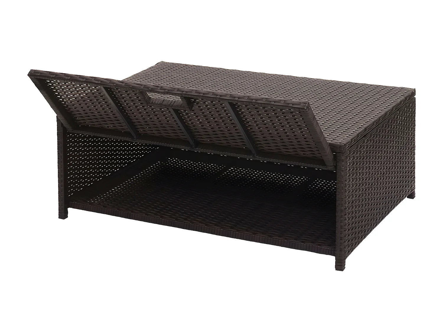 Poly-rattan set MCW-J34 (4-delig),  bruin, kussens crème-beige