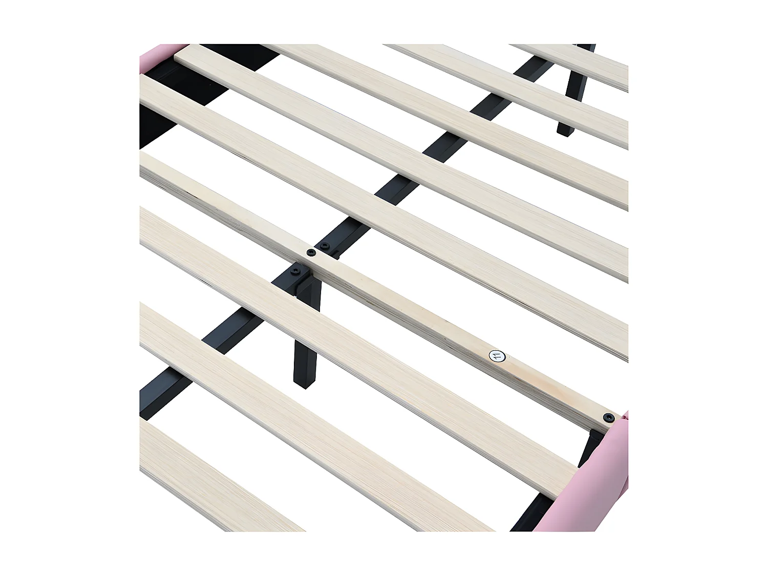 Gepolstertes Kinderbett mit farbiger LED und Schleife am Kopfteil – aus Kunstleder – 90 x 200 cm – mit Lattenrost – Rosa