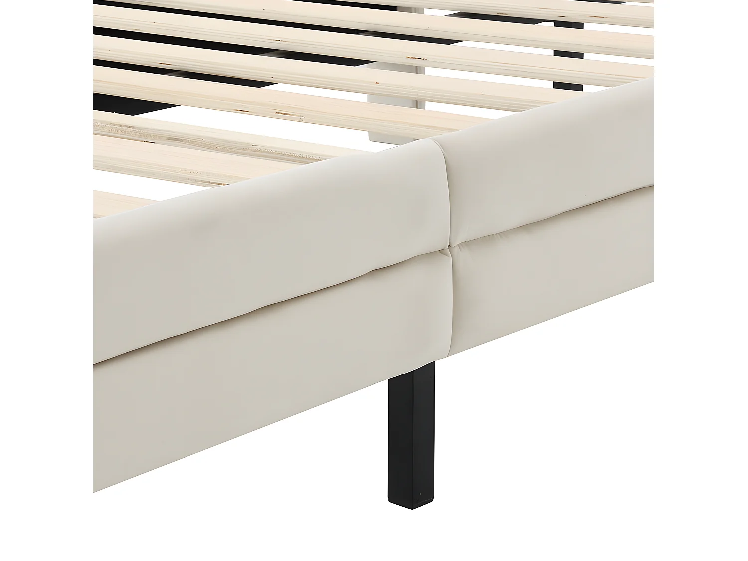 Kinderbett mit Samtbezug und LED in verschiedenen Farben – wolkenförmiges Kopfteil – Lattenrost aus Holz – 90 x 200 cm – Beige