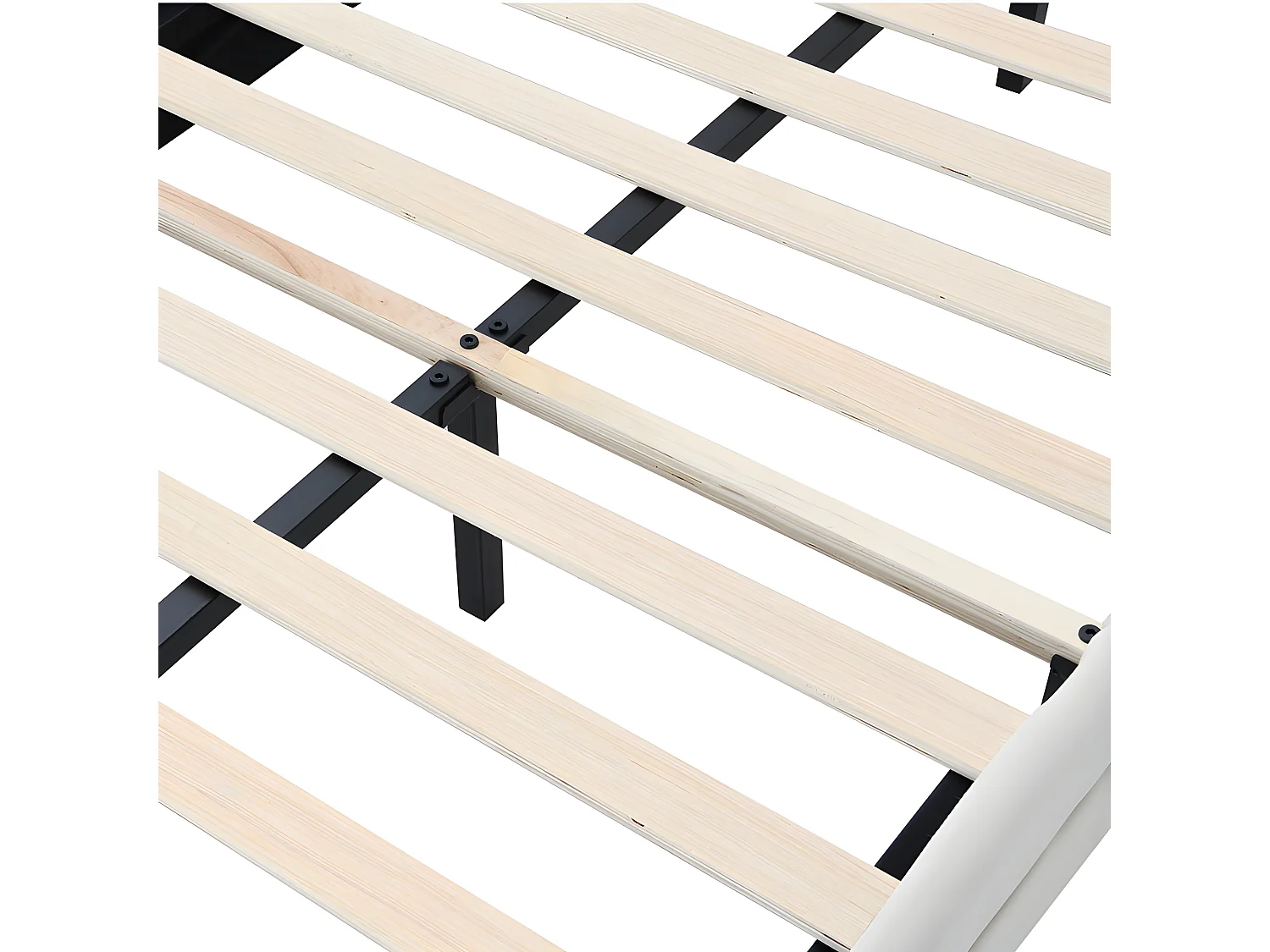 Kinderbett mit Samtbezug und LED in verschiedenen Farben – wolkenförmiges Kopfteil – Lattenrost aus Holz – 90 x 200 cm – Beige