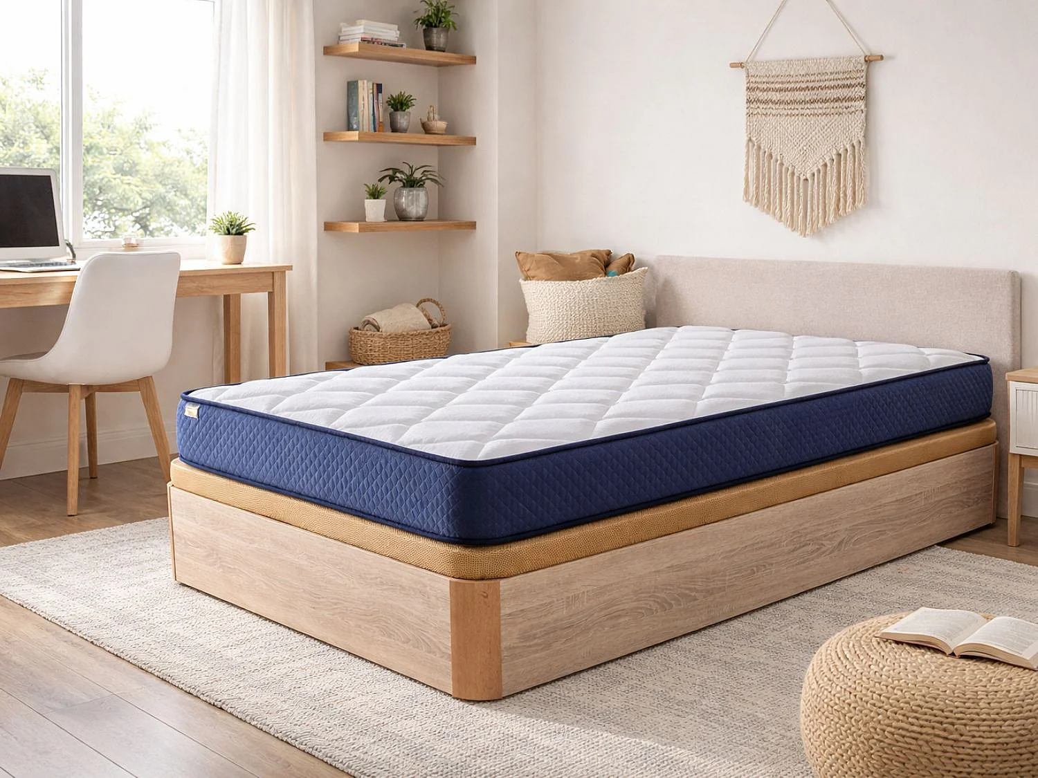 Matelas en mousse HR DORMISSIMO SHAULA 80x200 Hauteur 22 cm Réversible 2 faces été/hiver