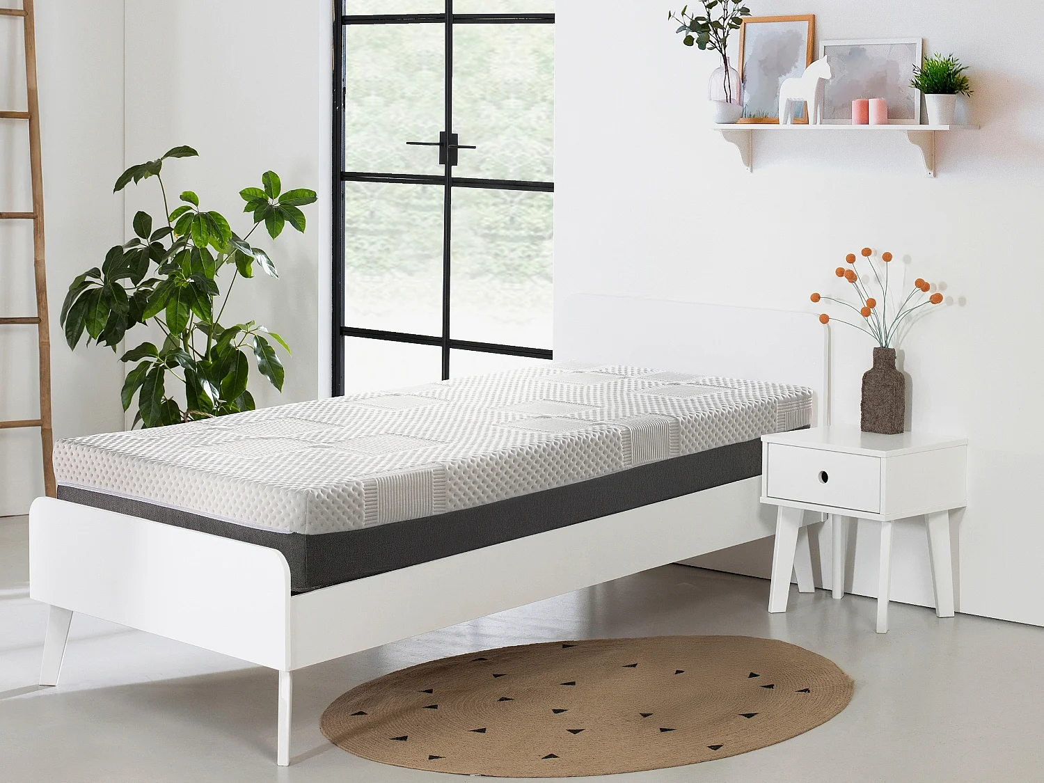 Matelas en mousse DORMISSIMO DRACO LATEX 90x180 Hauteur 20 cm - avec 2 cm de latex