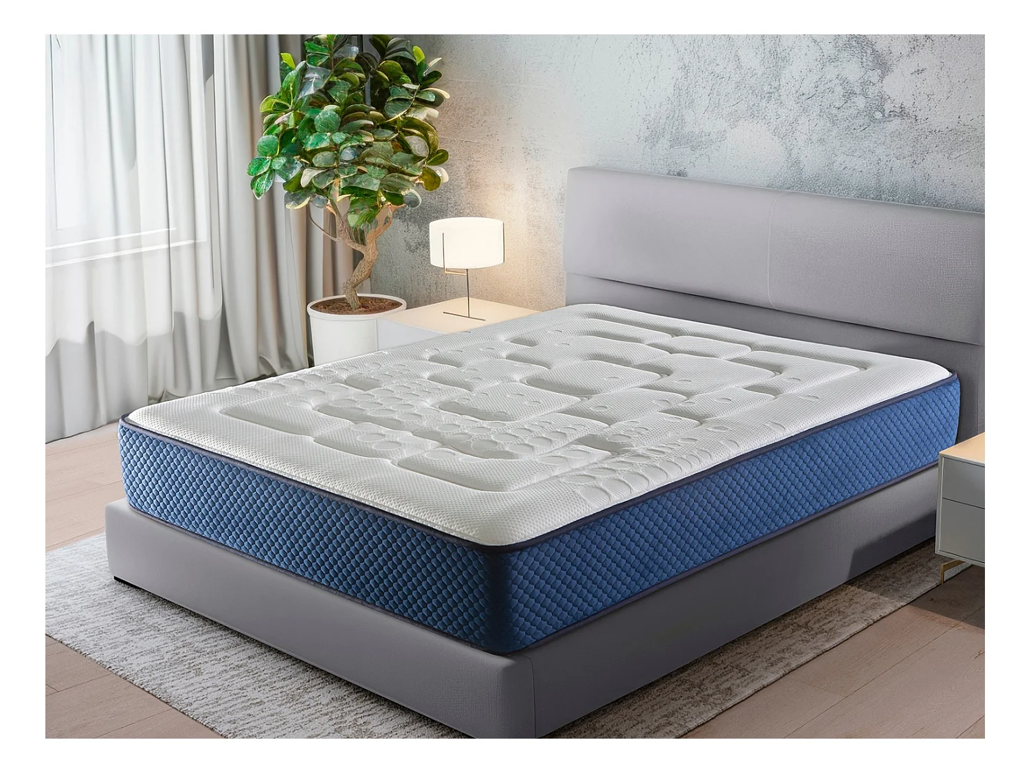 Matelas 105X200 COLUMBATEX Épaisseur 25 CM Mousse HR et Látex,Ferme, 2 Face été/hiver