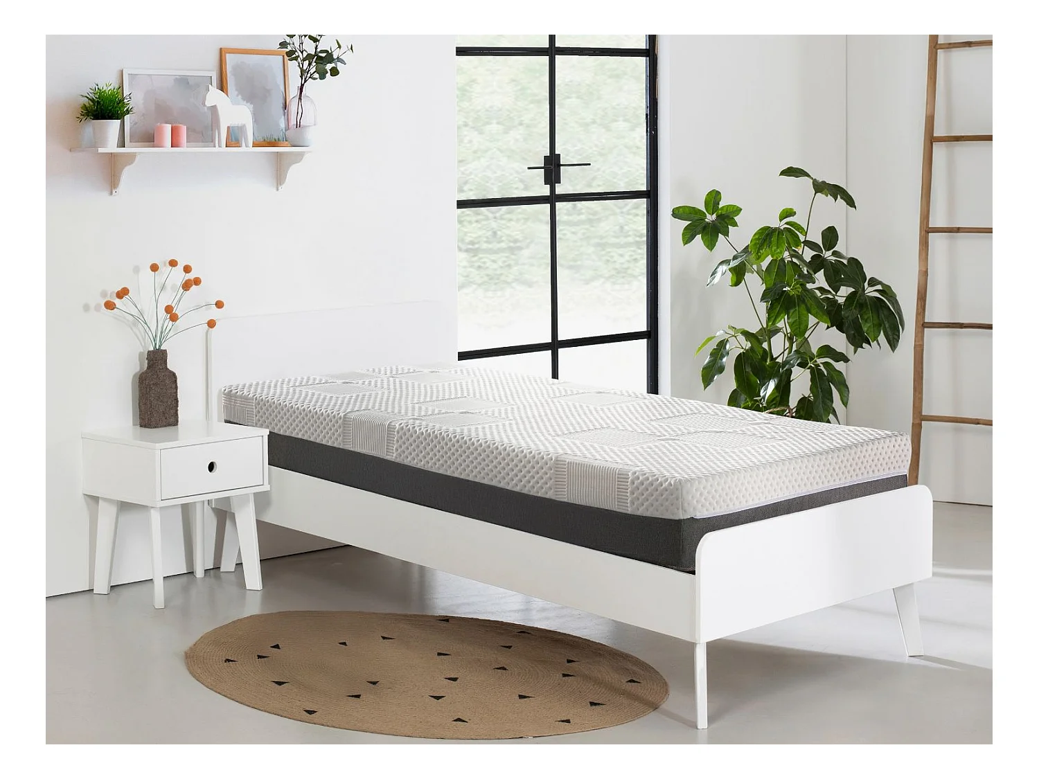 Matelas 80X160 DRACO LATEX Épaisseur 20 CM déhoussable, noyau en latex 100%