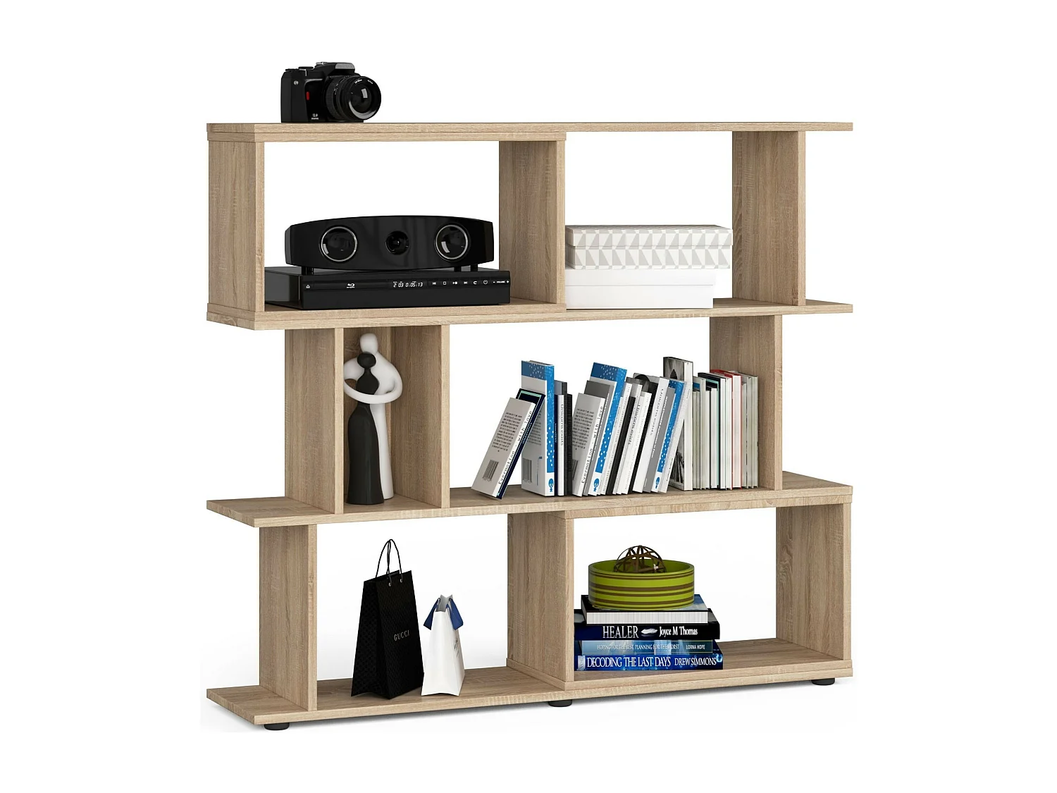 Mini Boekenkast met Planken - Eiken Sonoma