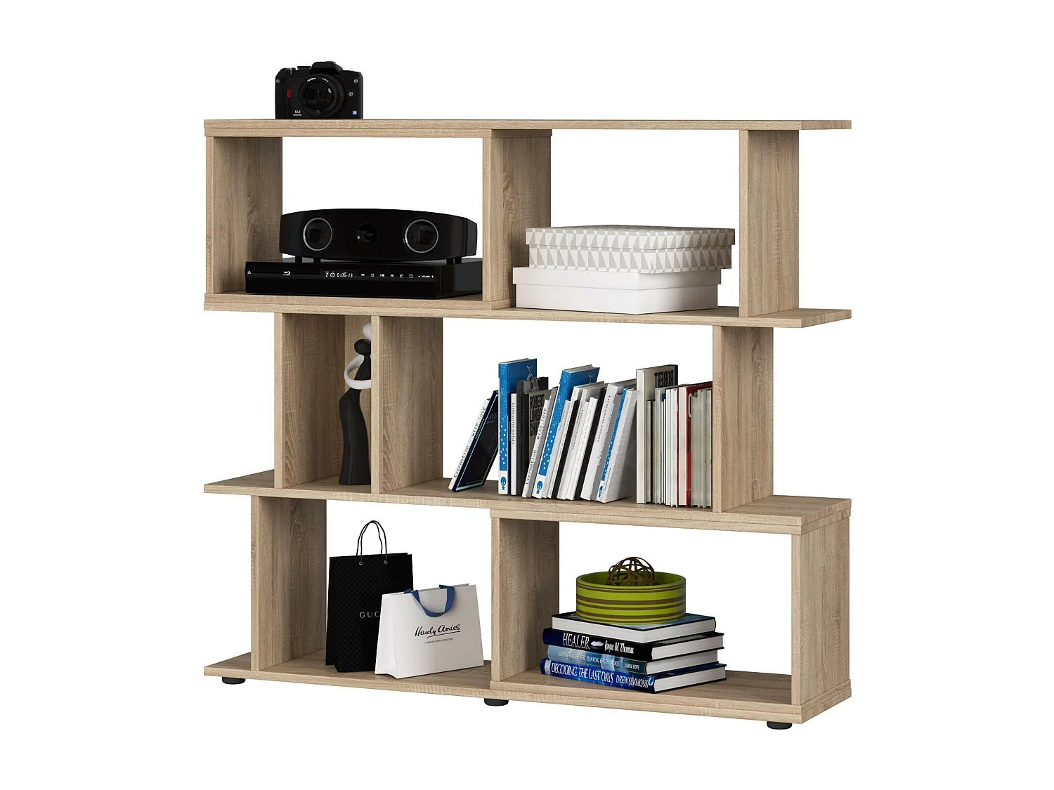 Mini Boekenkast met Planken - Eiken Sonoma