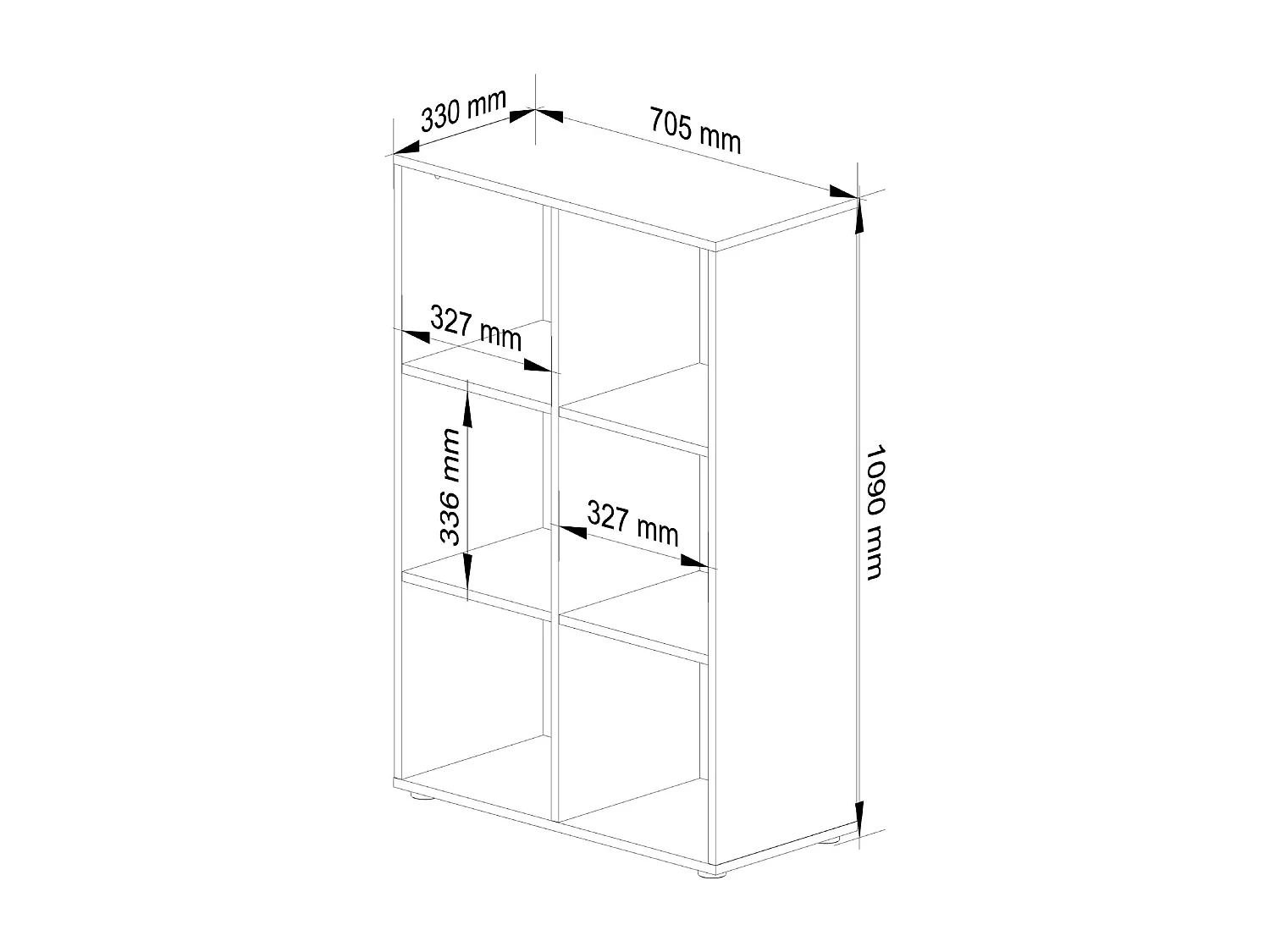 Étagère AKORD QUAD Chêne Sonoma 70,5 cm 6 étagères 70,5x33x109 cm