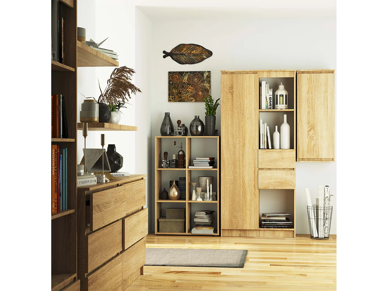 Étagère AKORD QUAD Chêne Sonoma 70,5 cm 6 étagères 70,5x33x109 cm