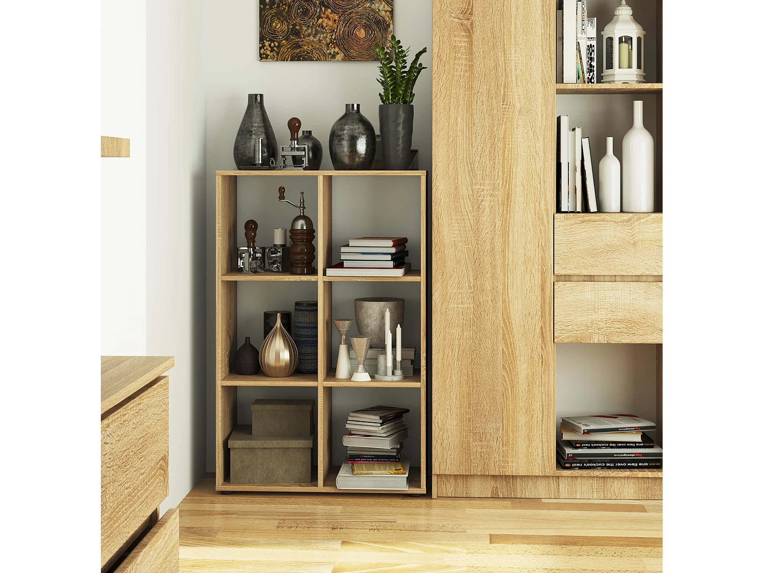 Étagère AKORD QUAD Chêne Sonoma 70,5 cm 6 étagères 70,5x33x109 cm