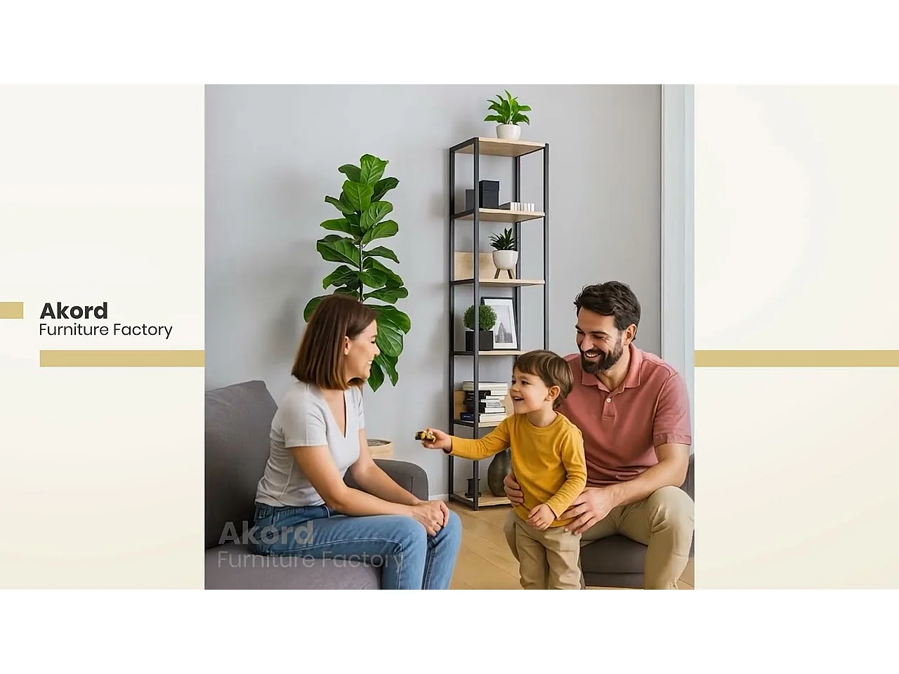 Bücherregal AKORD Metallregal mit Ebenen aus Holzwerkstoff Weiß Breite 40 cm 6 Ebenen Eiche Artisan B40 x H192 x T32 cm