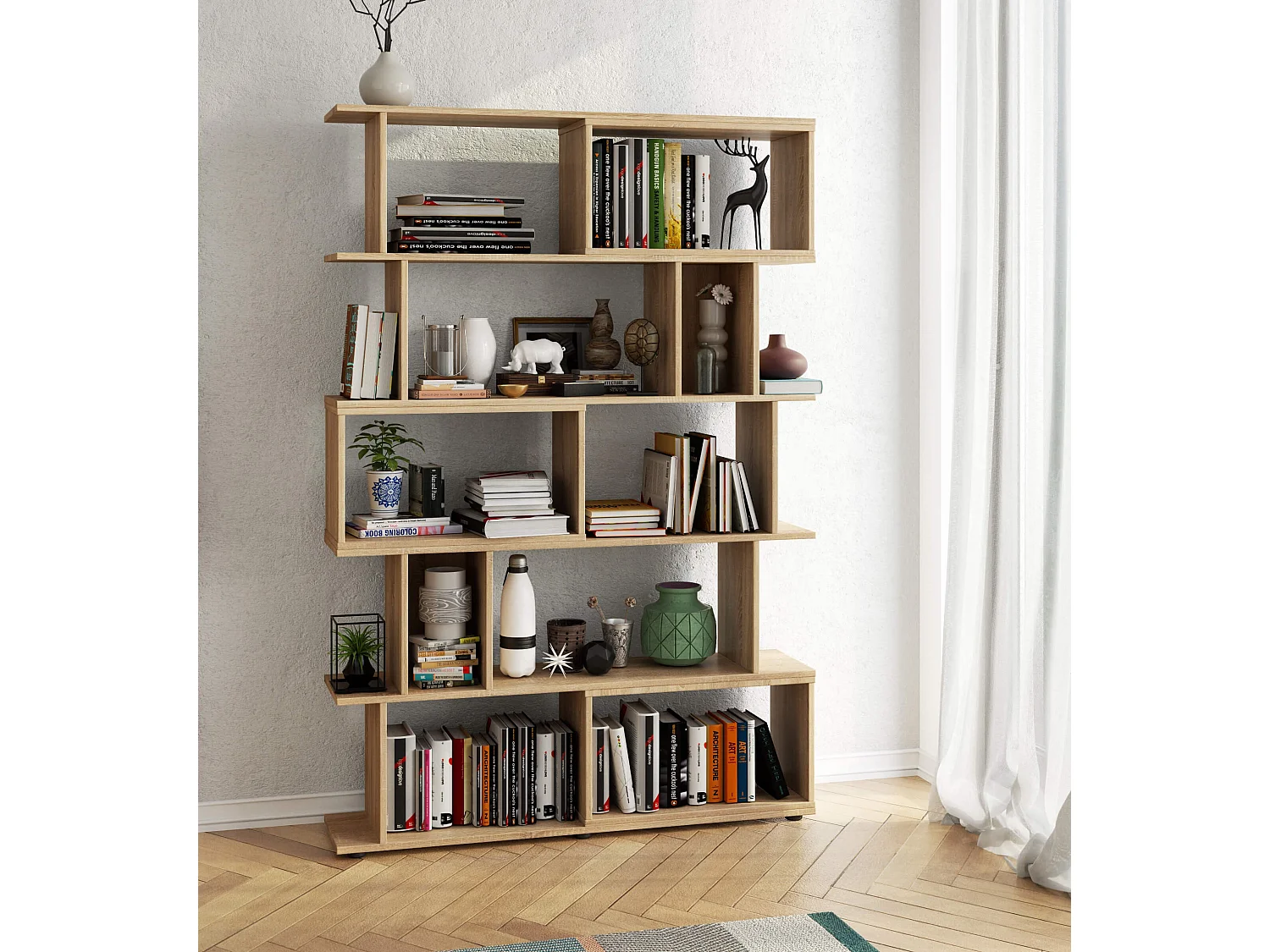 Scaffale FIX Sonoma Quercia 120 cm 120x28,4x177 cm