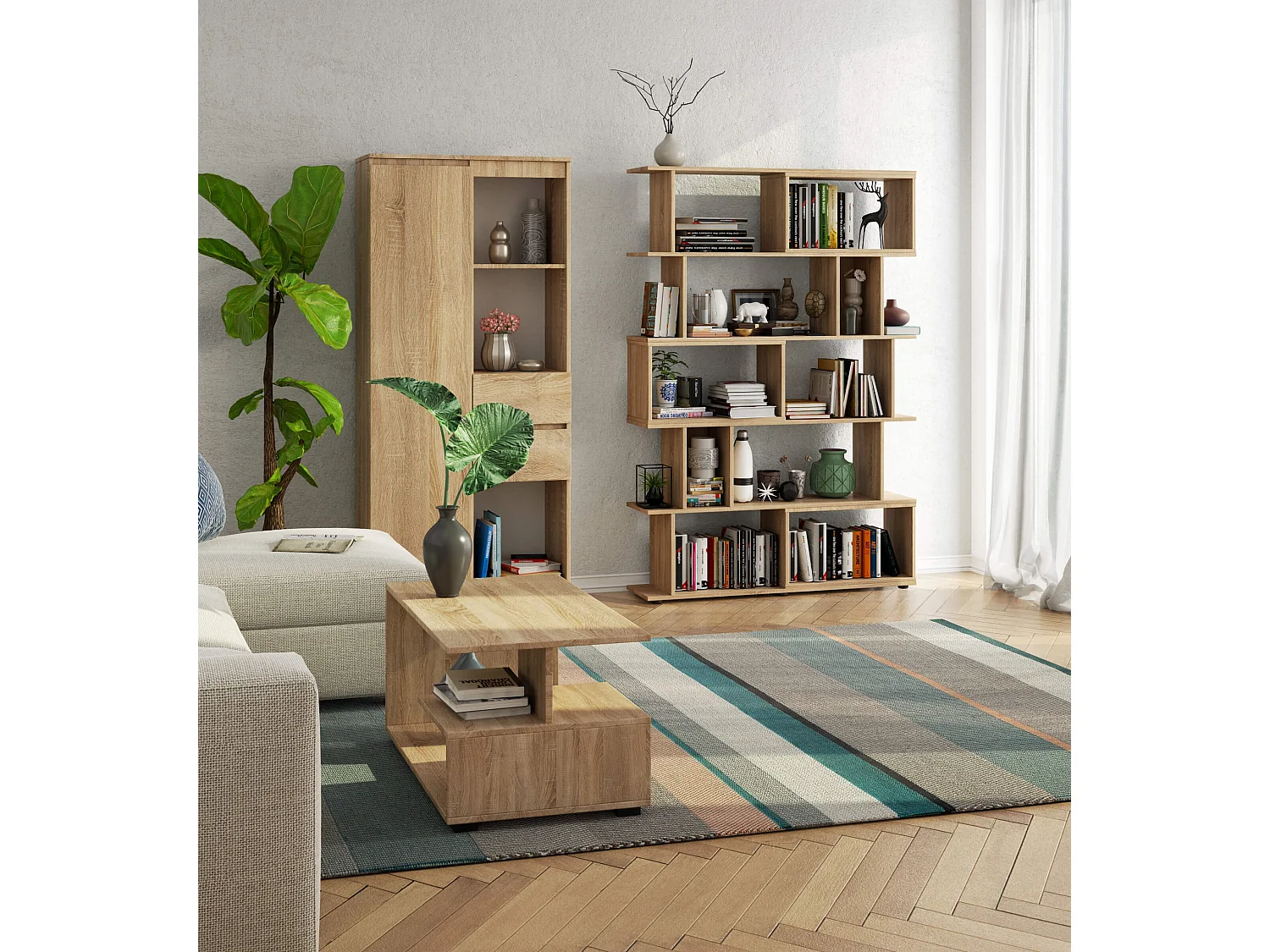 Scaffale FIX Sonoma Quercia 120 cm 120x28,4x177 cm