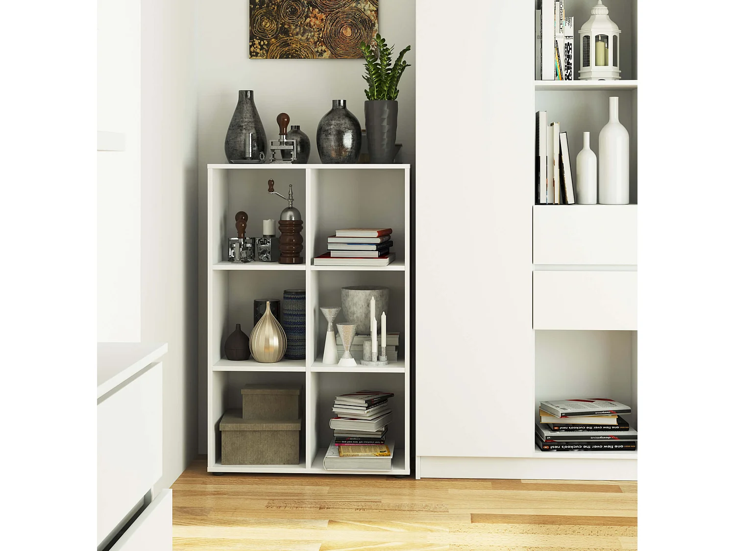 Étagère AKORD QUAD Blanche 70,5 cm 6 étagères 70,5x33x109 cm