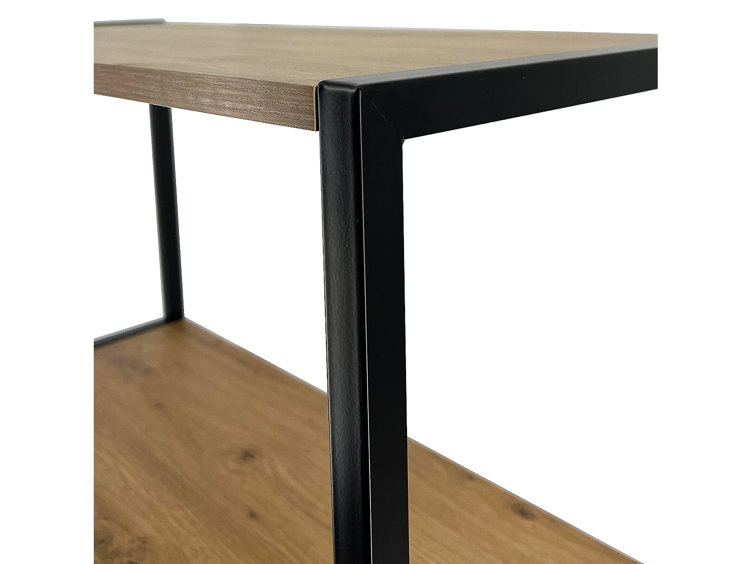 Bücherregal AKORD Metallregal mit Holzwerkstoff-Ebenen Schwarz Breite 70 cm 6 Ebenen Eiche Artisan B70 x H192 x T32 cm