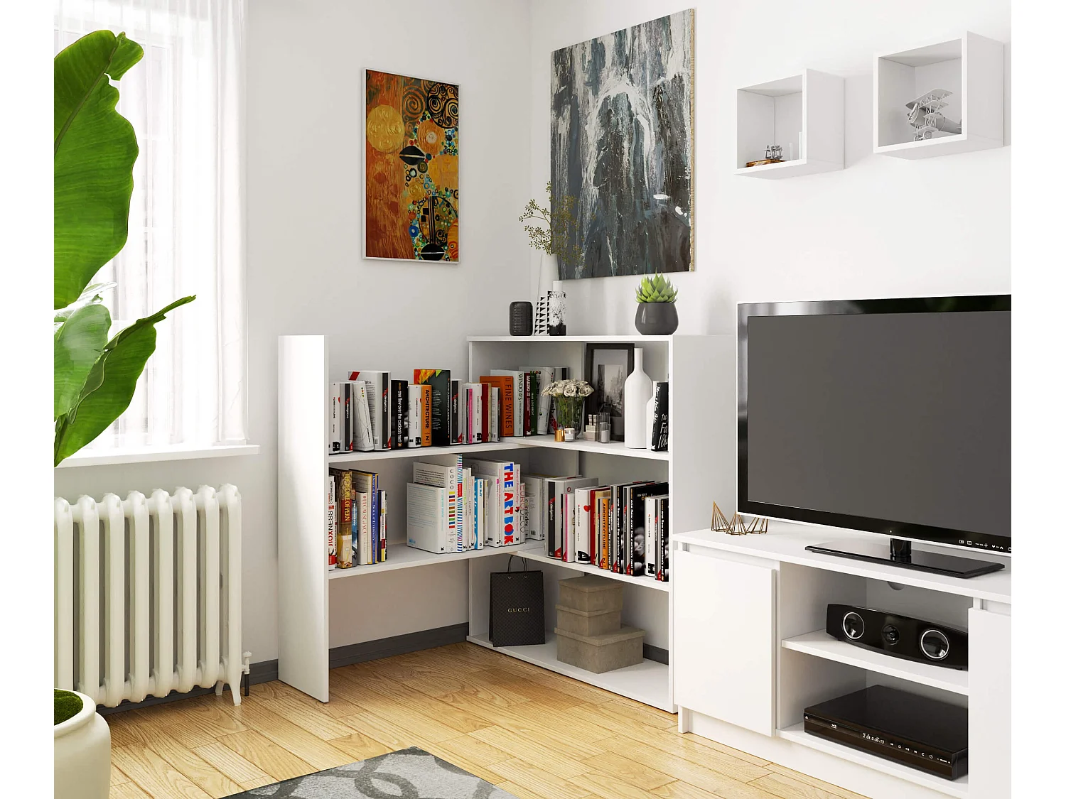 Verstelbare Mini Boekenkast TWIST - Wit