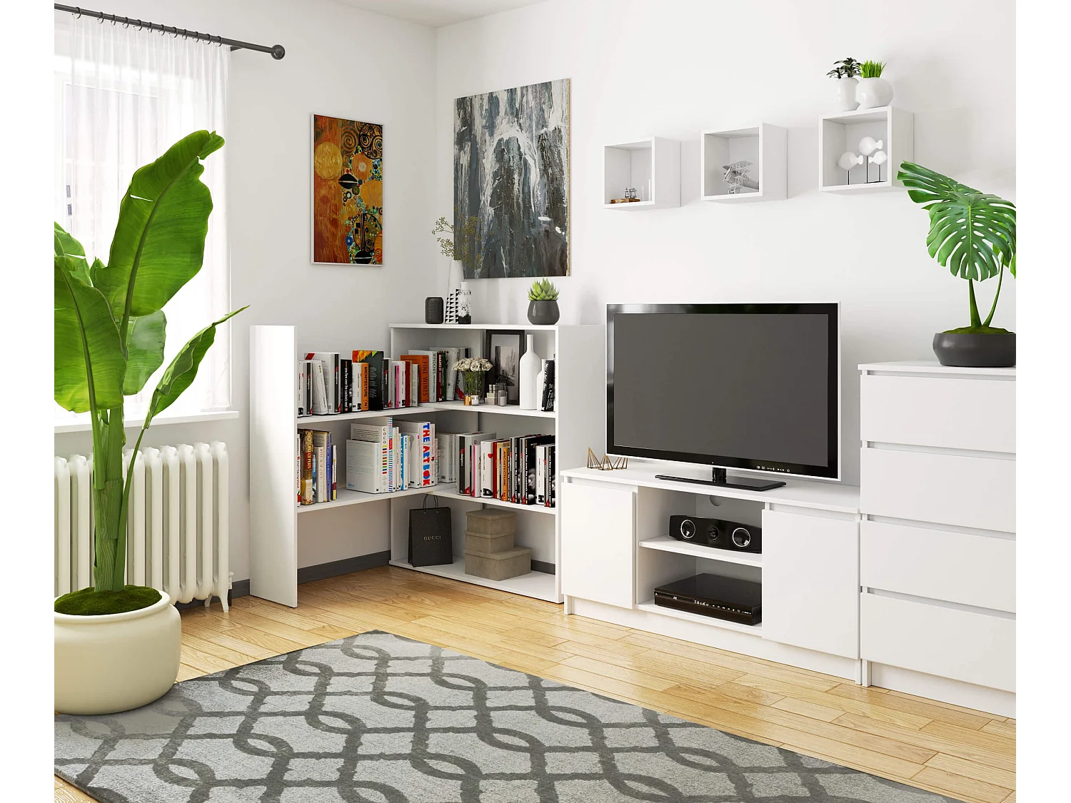 Verstelbare Mini Boekenkast TWIST - Wit