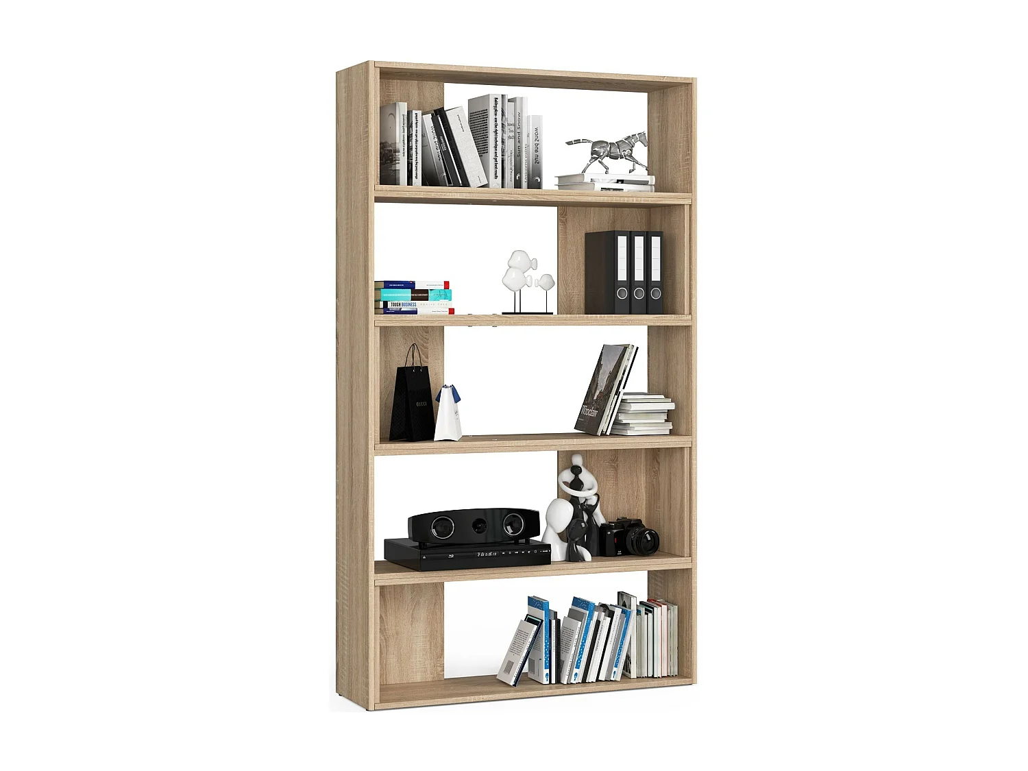 Bücherregal AKORD TWIST Eckregal ausklappbar Sonoma-Eiche 173,6 cm 5 Ebenen B173,6 x H182 x T30 cm