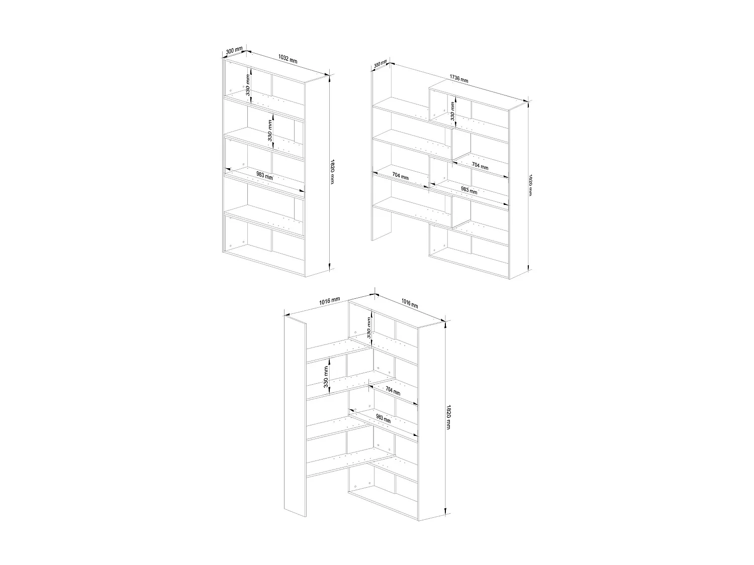 Étagère mobile AKORD TWIST Chêne Sonoma 173,6 cm 5 étagères 173,6x30x182 cm