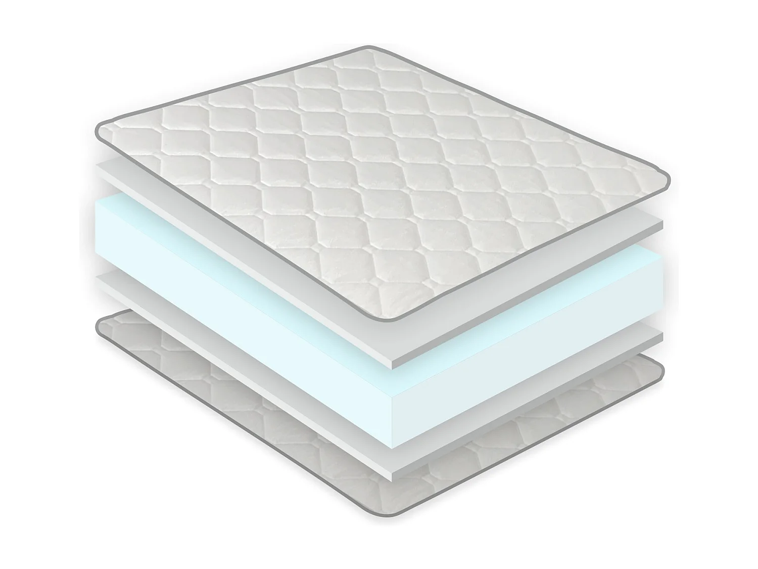 Matelas mousse 90X190 ERGO BASIC Épaisseur 12 cm – Rembourrage super soft - Juvénil - idéal pour les lits gigognes