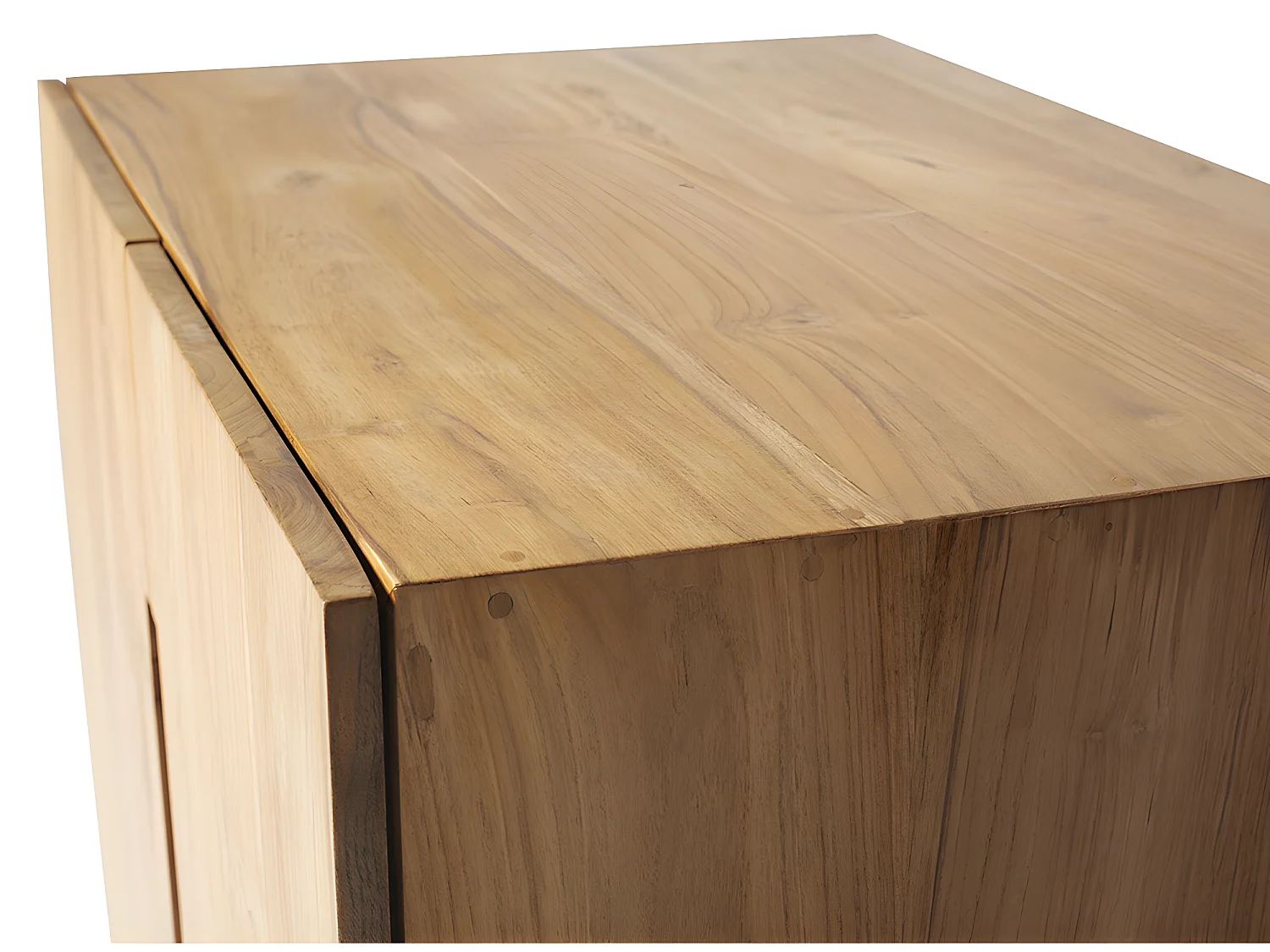 Väggmonterad badrumsmöbel i teak med handfat - 80 cm - SAWAN