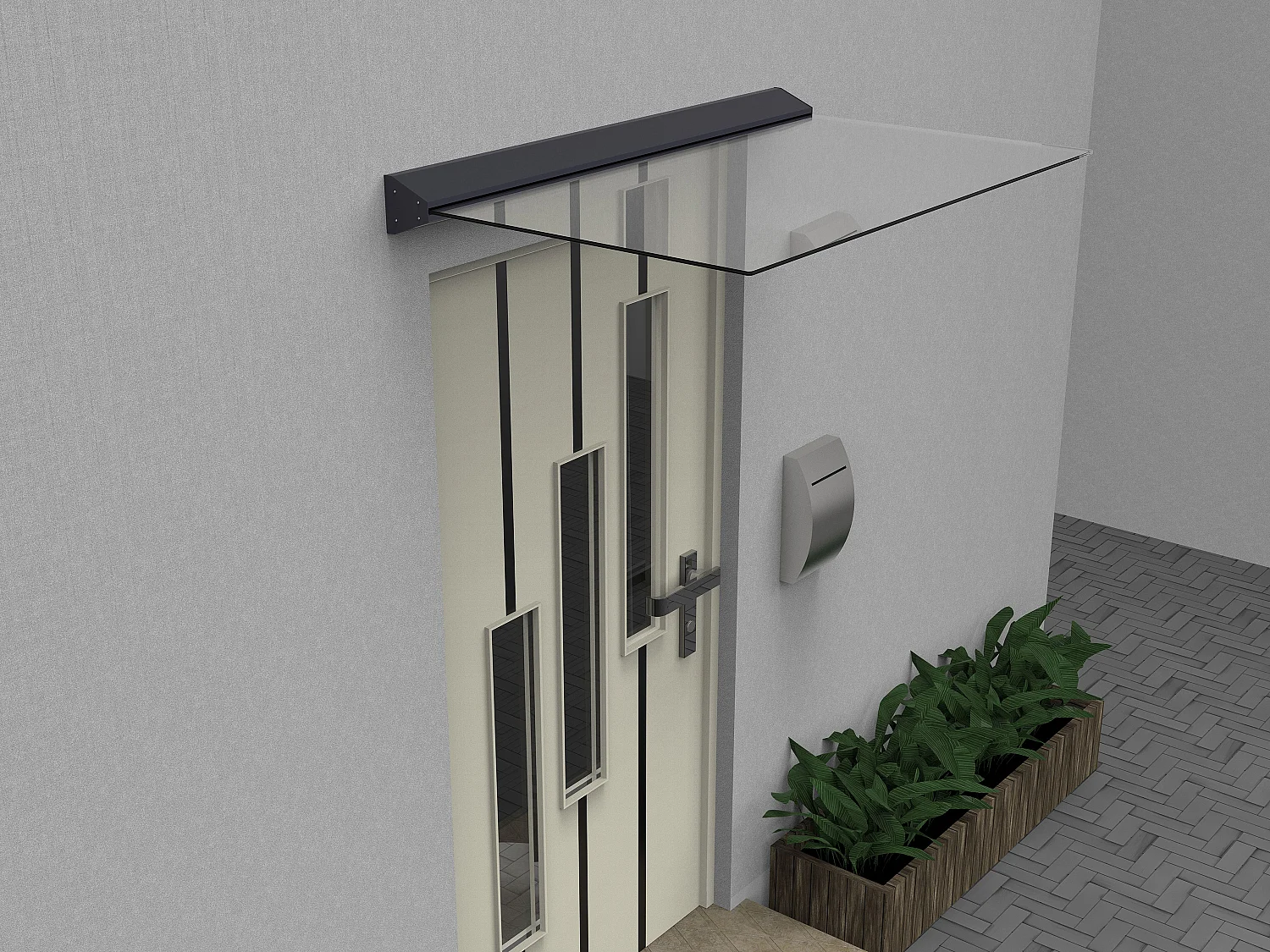 Platte deurluifel van aluminium 140 x 90 cm met ledverlichting - LUXAMA