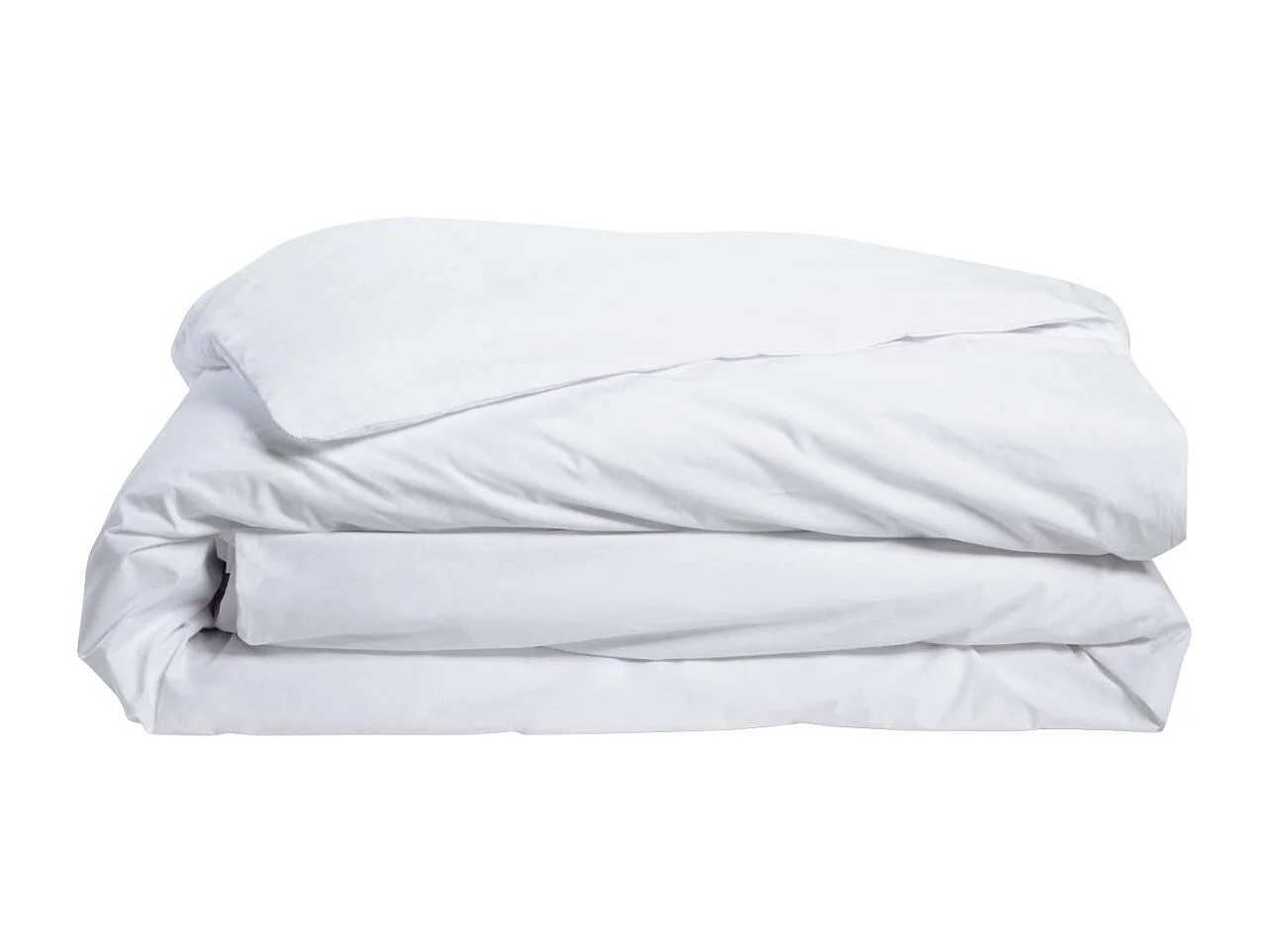 Housse de couette Blanc en percale de coton - 140x200cm