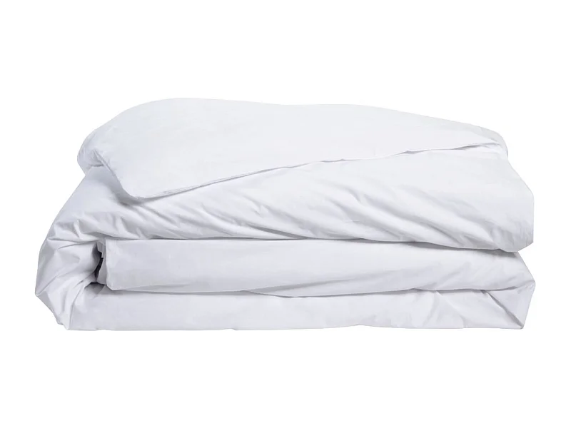 Housse de couette Blanc en percale de coton - 240x260cm