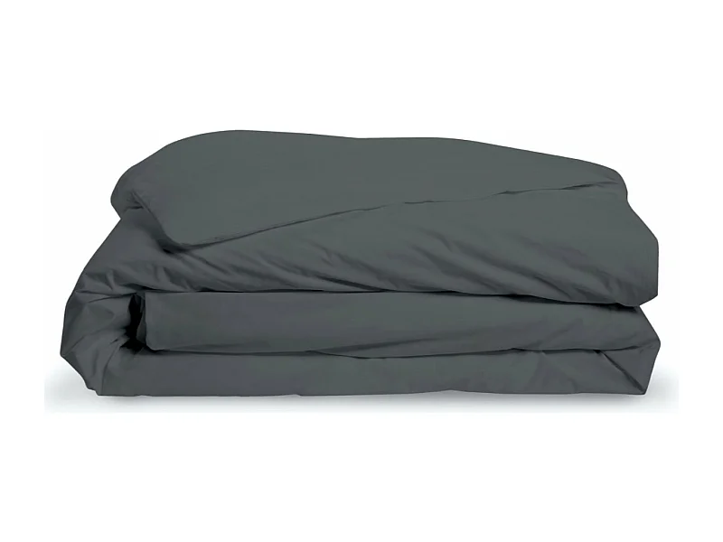 Housse de couette Anthracite en percale de coton - 240x260cm