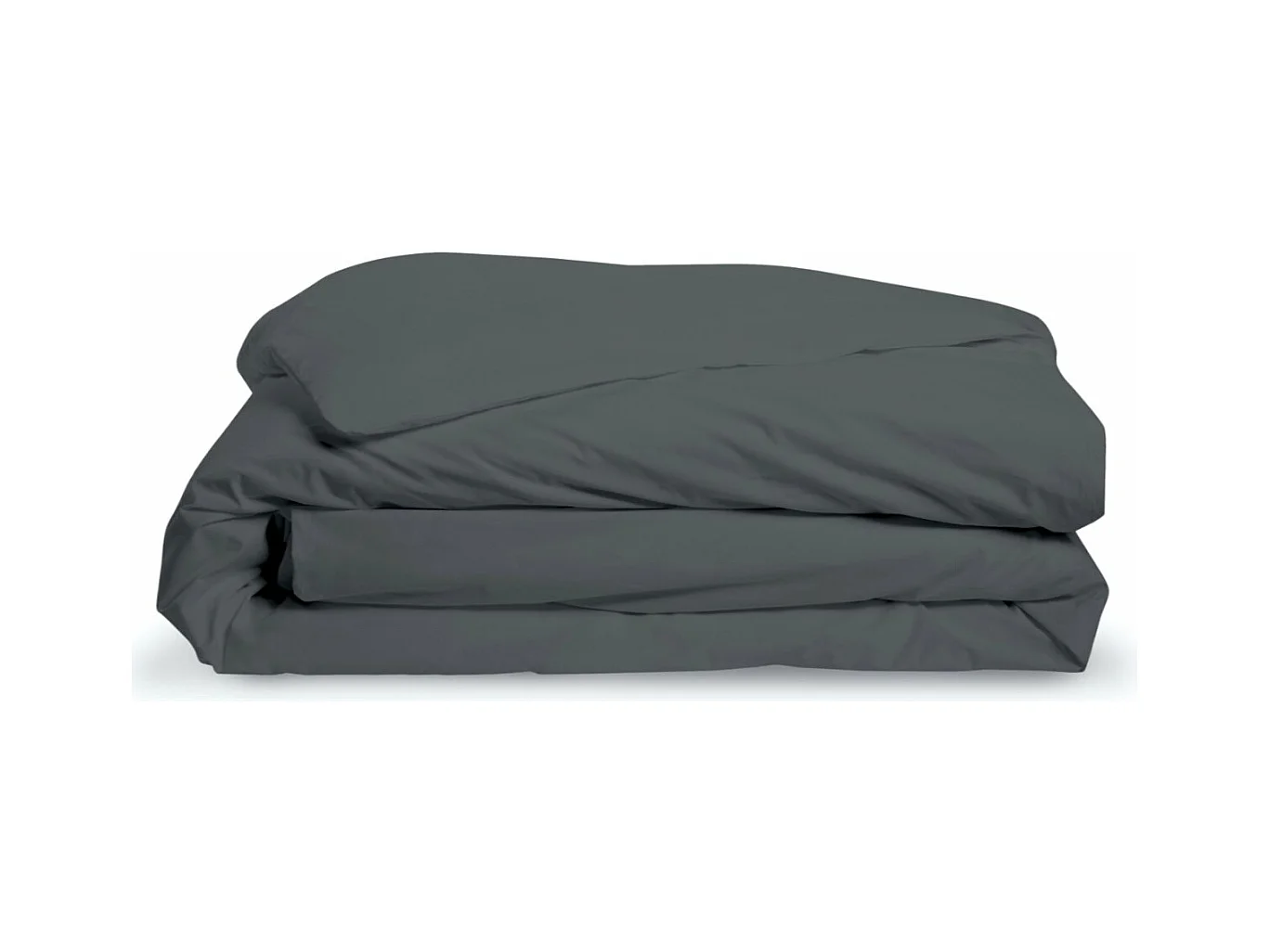 Housse de couette Anthracite en percale de coton - 240x260cm