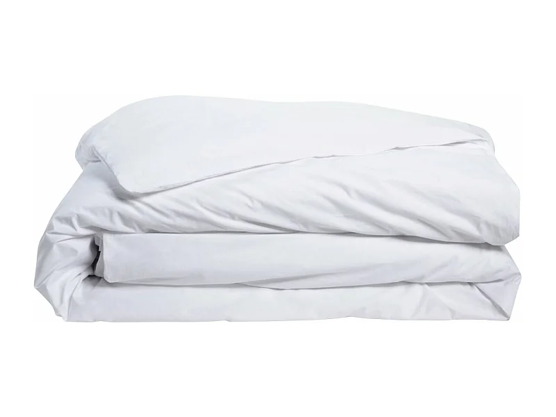 Housse de couette Blanc en percale de coton - 220x240cm