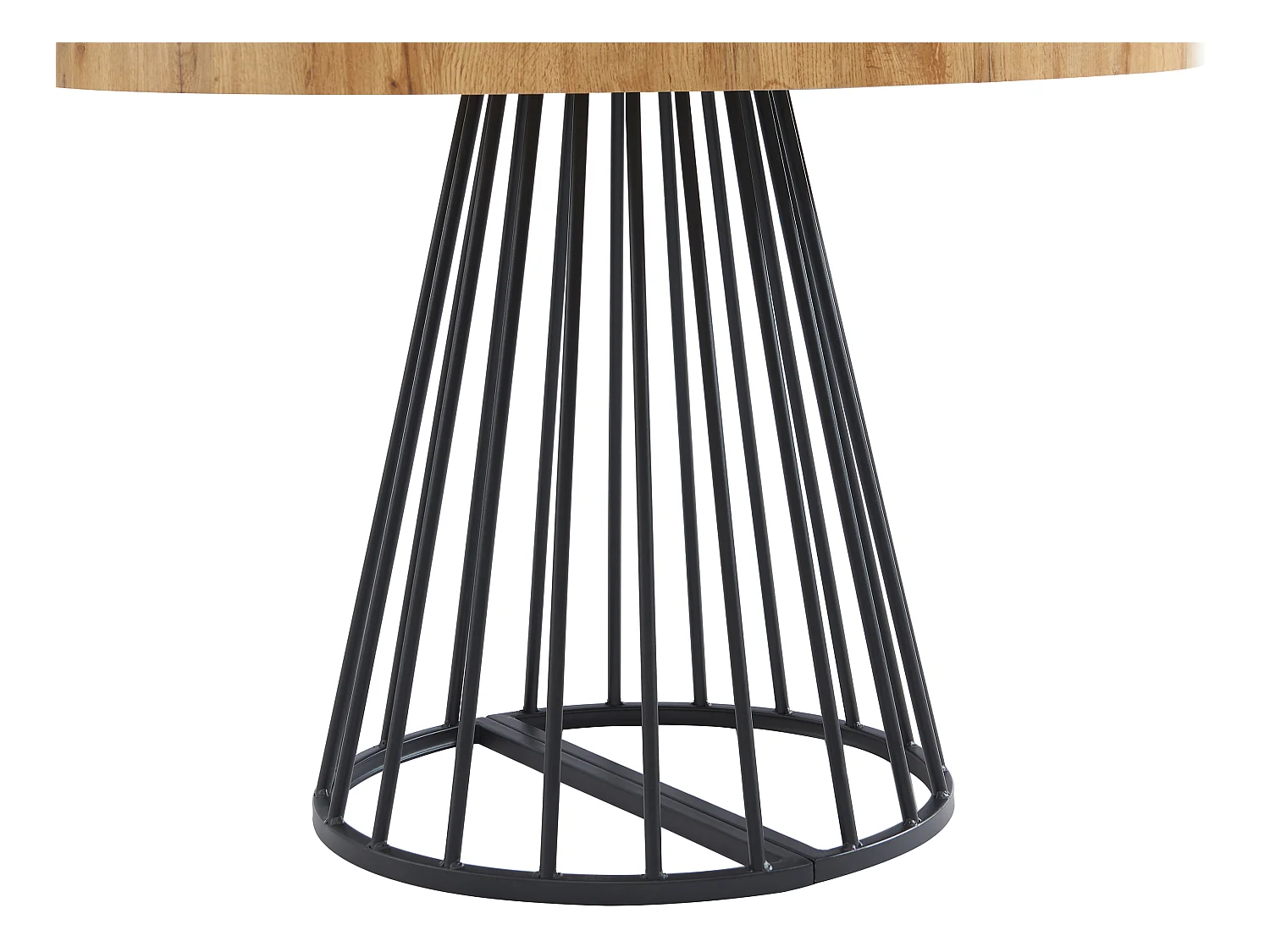 Table à manger extensible 2 à 12 personnes en MDF et acier - Naturel et noir - FIRELA