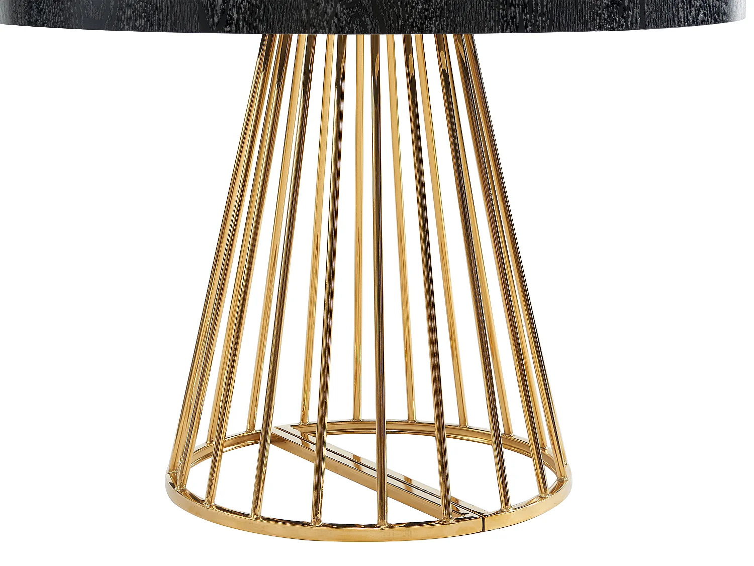 Mesa de jantar extensível de 2 a 12 lugares em MDF e aço preto e dourado - FIRELA